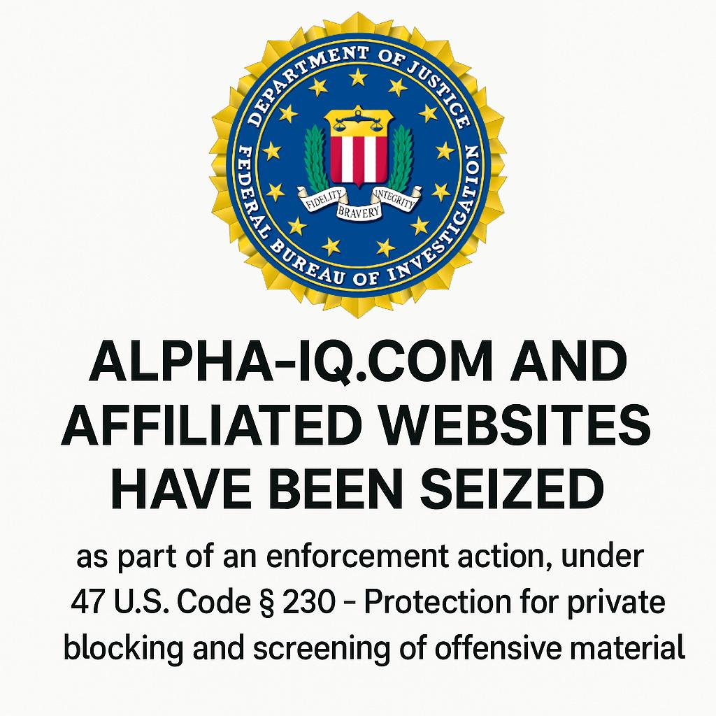 Website Seized Notice